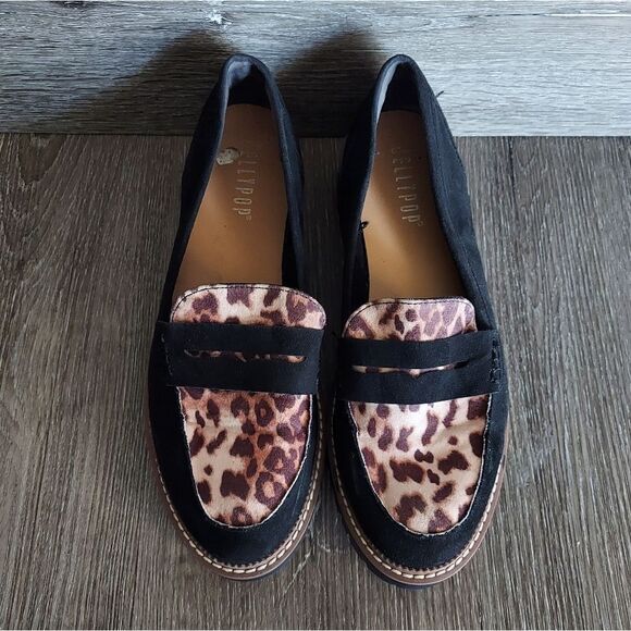 Jellypop Paris Chunky Lug Sole Leopard Print Loafers Size 9 - Picture 3 of 9